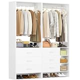 Best Wood Closet Systems with Drawers, Shelves and Double Hanging