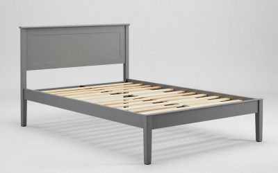 Grey Queen Bed Frame With Diamond Tufting: Fabrics, Footprint and Room Fit